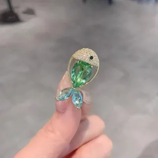 Colorful Crystal Zircon Fish Brooch/Pin